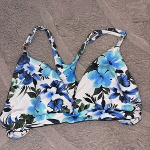 Midori Blue and Green Floral Bikini Top